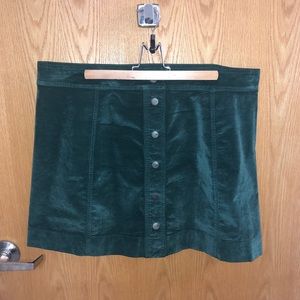 Madewell Velveteen A-Line Mini Skirt